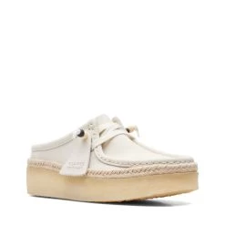 Clarks Women's WallabeeCup Lo In White Suede -Best Shoes 26164430 1329 2 1100x