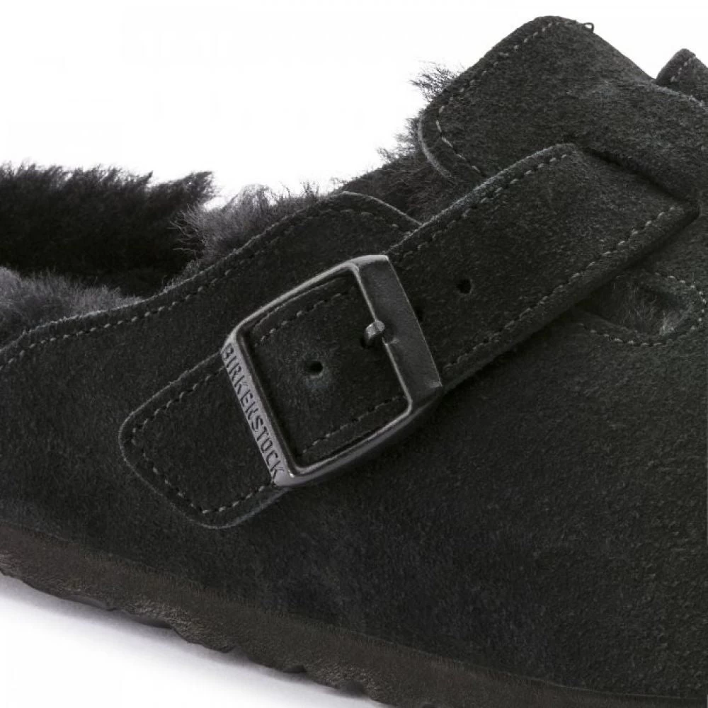 Birkenstock Boston Shearling Suede Leather In Black 6 Birkenstock Boston Shearling Suede Leather In Black - Image 4