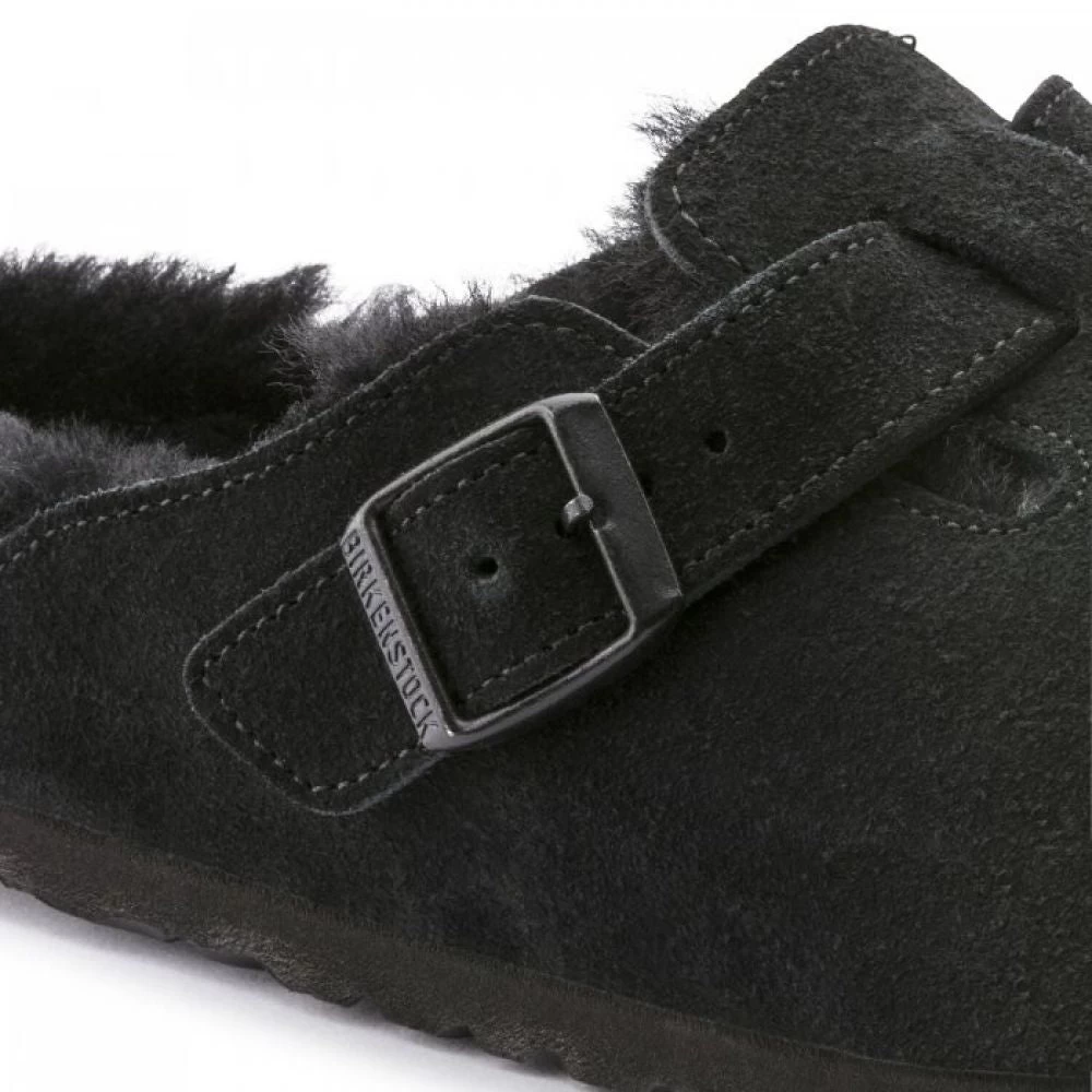Birkenstock Boston Shearling Suede Leather In Black (Narrow Width) 6 Birkenstock Boston Shearling Suede Leather In Black (Narrow Width) - Image 4