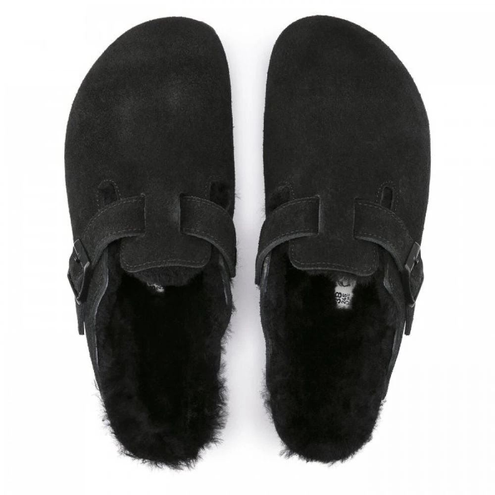 Birkenstock Boston Shearling Suede Leather In Black 5 Birkenstock Boston Shearling Suede Leather In Black - Image 3