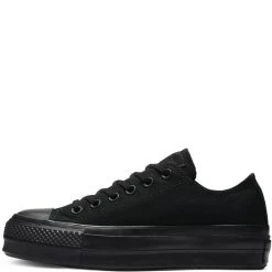 Converse Women's All Star Clean Low Top Lift In Black/Black -Best Shoes 3 2 3220 converse women lift 562926 black 2 1100x