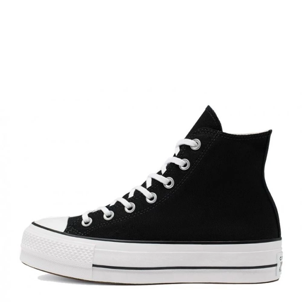 Converse Women's Chuck Taylor All Star Canvas Platform Hi In Black/White/White 4 Converse Women's Chuck Taylor All Star Canvas Platform Hi In Black/White/White - Image 2