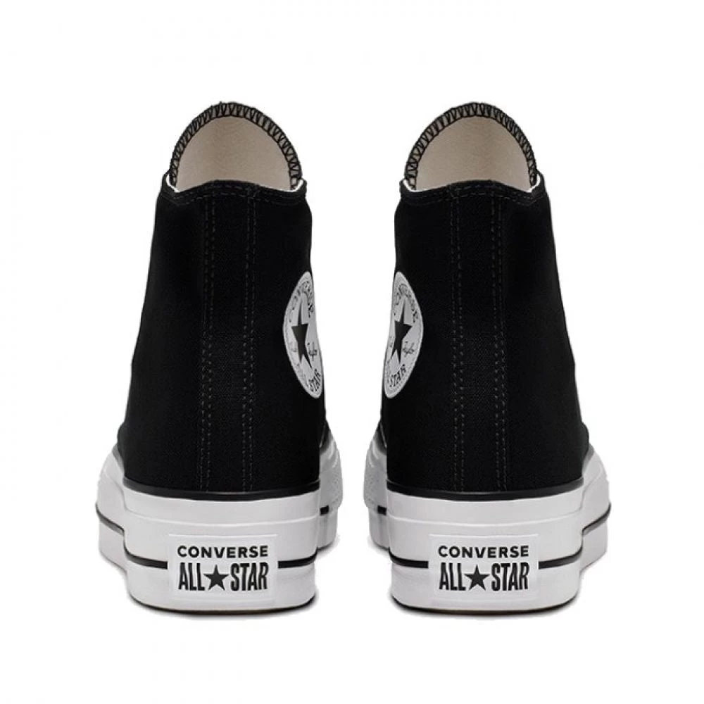 Converse Women's Chuck Taylor All Star Canvas Platform Hi In Black/White/White 7 Converse Women's Chuck Taylor All Star Canvas Platform Hi In Black/White/White - Image 5