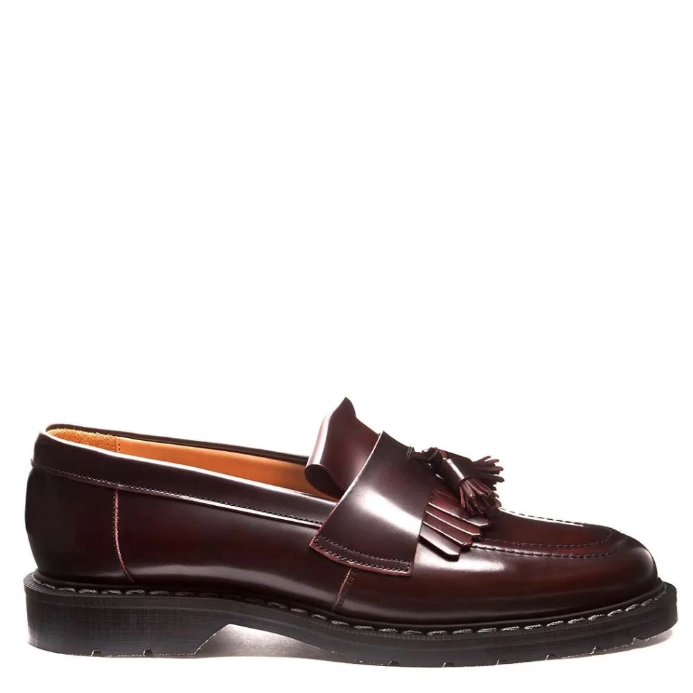 Solovair Tassel Loafer In Burgundy Rub-Off 3 Solovair Tassel Loafer In Burgundy Rub-Off