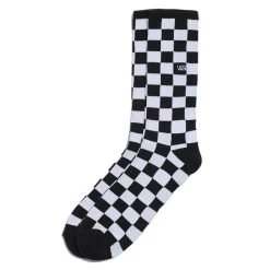Vans Checkerboard Crew Sock In Black/White Check (Large)