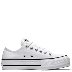 Converse Women's Chuck Taylor All Star Lift In White/Black -Best Shoes c o convers chuck taylor all star lift low top white 560251c 2 1100x