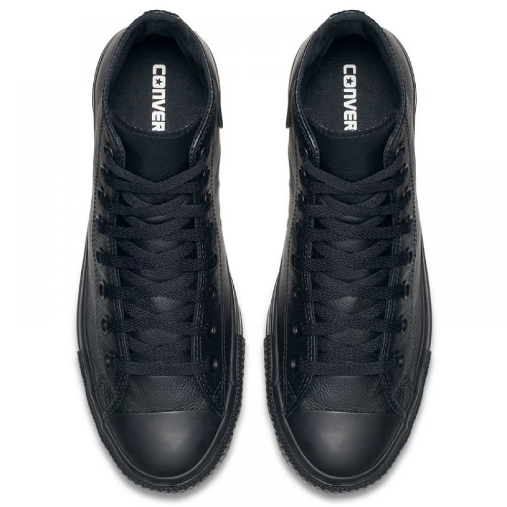 Converse Chuck Taylor All Star Mono Leather High Top In Black Monochrome 6 Converse Chuck Taylor All Star Mono Leather High Top In Black Monochrome - Image 4