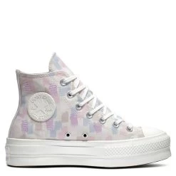 Converse Women's Chuck Taylor All Star Lift Platform Hi Inked In Egret/Gravel/Lt Arctic Pink