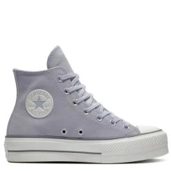 Converse Women's Chuck Taylor All Star Lift Platform Hi Suede In Gravel/Iron Grey/Egret