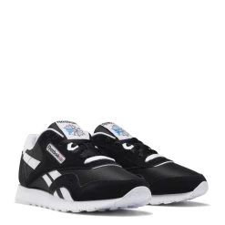 Reebok Women's Classic Nylon In Black/White 10 Reebok Women's Classic Nylon In Black/White -Best Shoes fv4506 5 footwear photography front lateral top view white 1100x