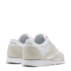 Reebok Women's Classic Nylon In White/Light Grey 10 Reebok Women's Classic Nylon In White/Light Grey -Best Shoes fv4507 6 footwear photography back lateral top view white 1100x