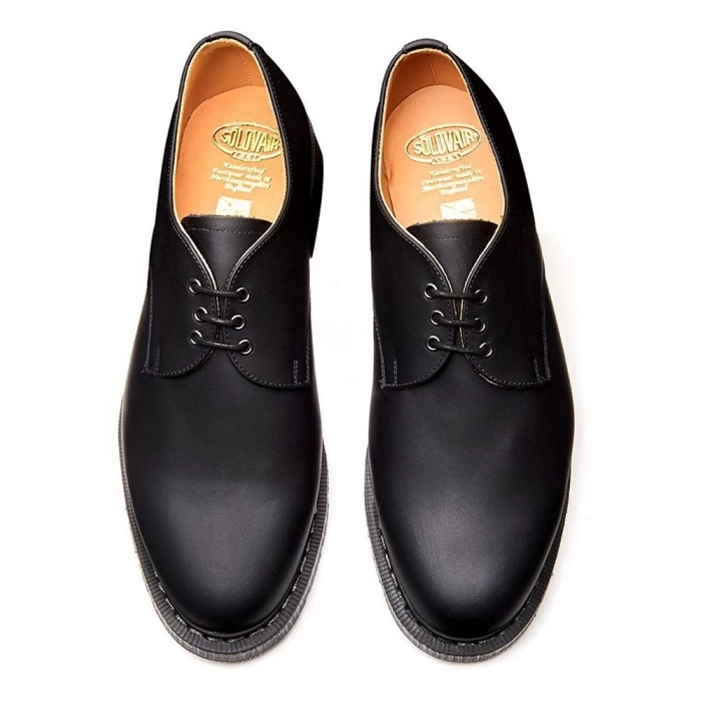 Solovair Gibson Shoe In Black Greasy 5 Solovair Gibson Shoe In Black Greasy - Image 4