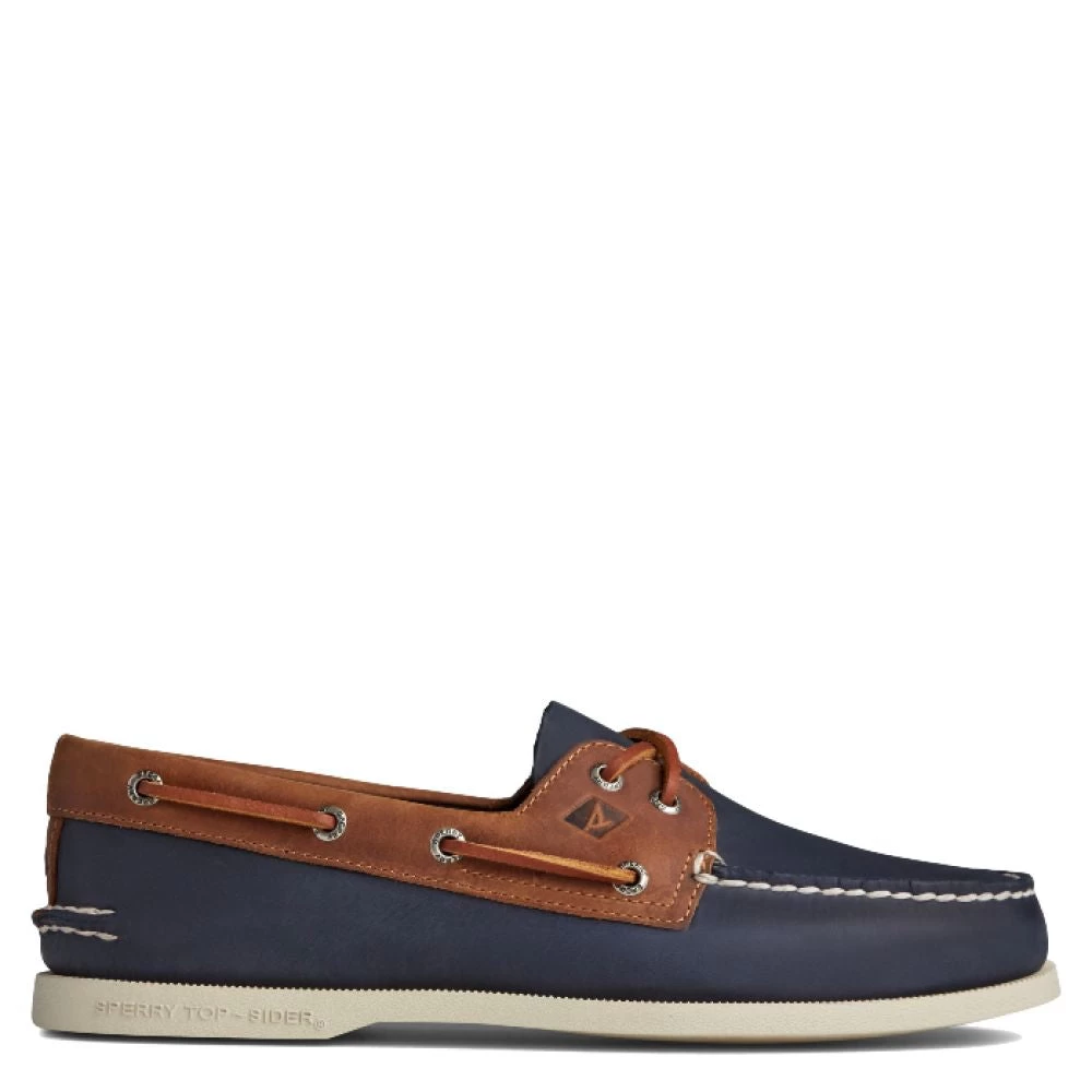 Sperry Men's Authentic Original 2-Eye Wild Horse Boat Shoe In Navy/Sonora 2 Sperry Men's Authentic Original 2-Eye Wild Horse Boat Shoe In Navy/Sonora