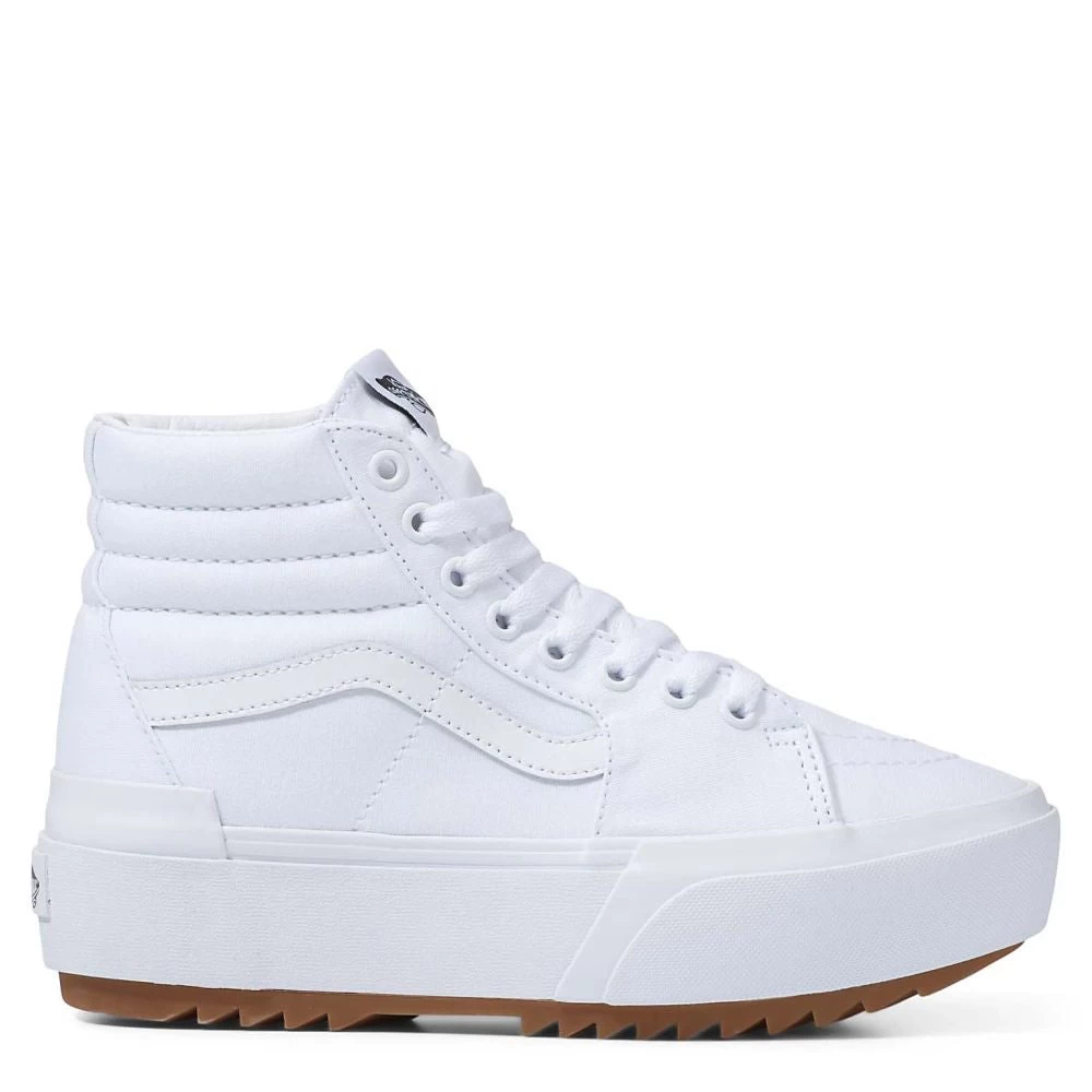 Vans Women's Sk8-Hi Canvas Stacked In True White 3 Vans Women's Sk8-Hi Canvas Stacked In True White